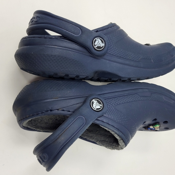 Crocs Classic Lined Clog-K Blue Size J2 - Picture 8 of 8